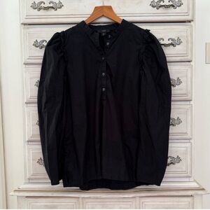 J. Crew Black Victorian Cotton Top